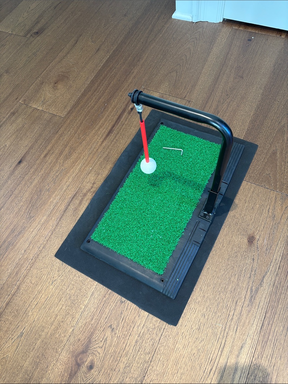 Practice Golf Tee Trainer with Green Mat and Red Tee